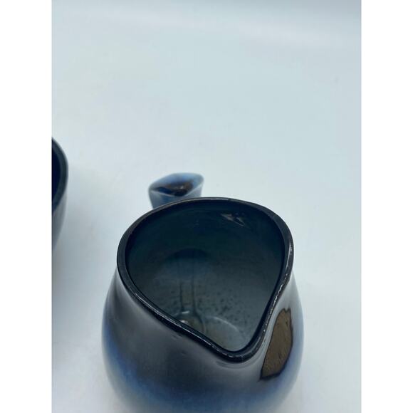 Peter Pots MCM Vtg. 60s Mid Century Modern PETER POTS Creamer & Sugar Set Blue - Picture 8 of 9